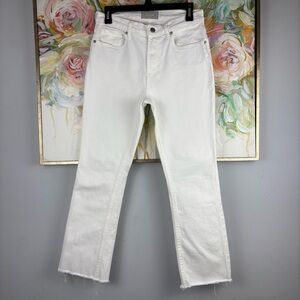 Everlane White Cropped Jeans Raw Hem Size 28